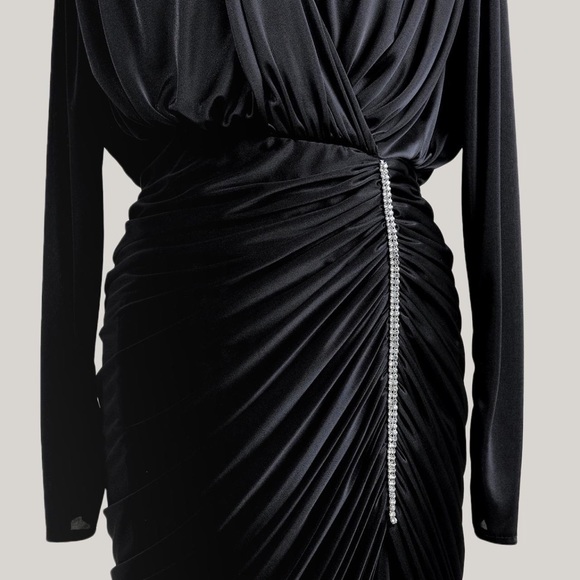 80s Rhinestone Ruched Dress - Picture 3 of 5